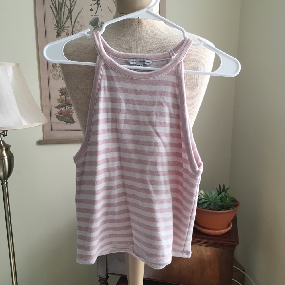 American Eagle Striped Crop Tank